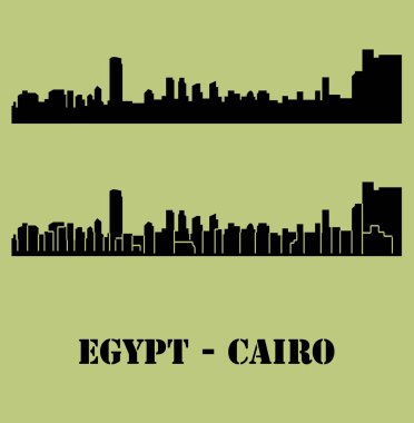 düz şehir siluetleri, basit vektör çizim seti 