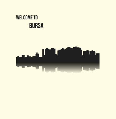 düz şehir silueti, basit vektör çizim 