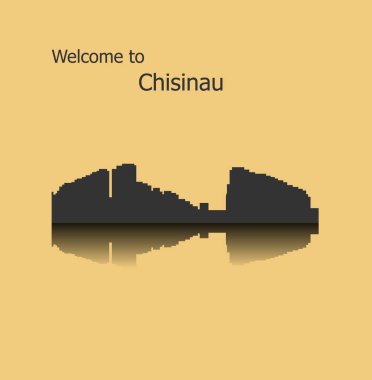 düz şehir silueti, basit vektör çizim 