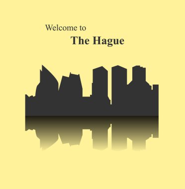 düz şehir silueti, basit vektör çizim 