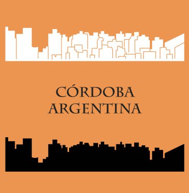 düz şehir siluetleri, basit vektör çizim seti 