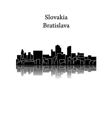 düz şehir silueti, basit vektör çizim 