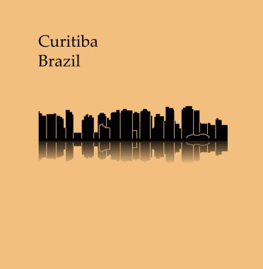 düz şehir silueti, basit vektör çizim 