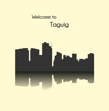 düz şehir silueti, basit vektör çizim 