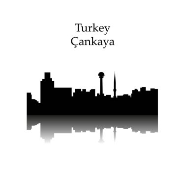 düz şehir silueti, basit vektör çizim 