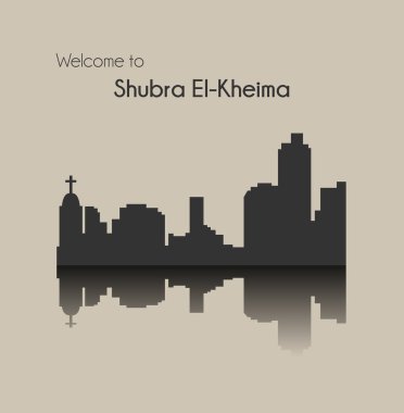 düz şehir silueti, basit vektör çizim 