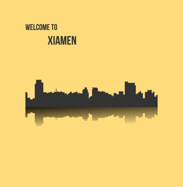 düz şehir silueti, basit vektör çizim 