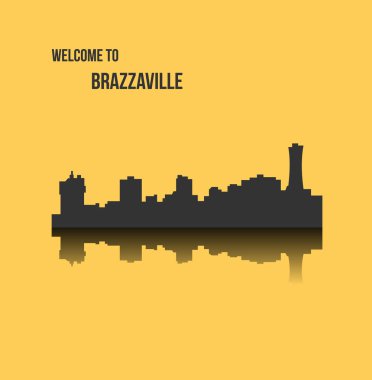 düz şehir silueti, basit vektör çizim 