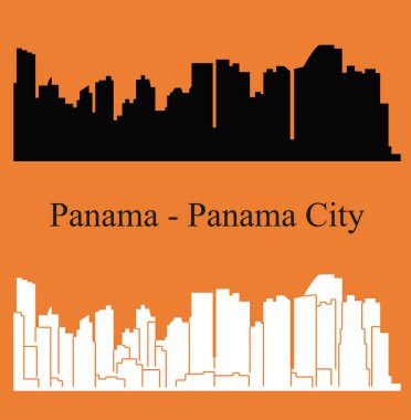 düz şehir siluetleri, basit vektör çizim seti 