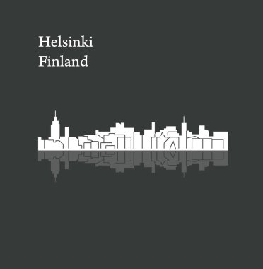 düz şehir silueti, basit vektör çizim 