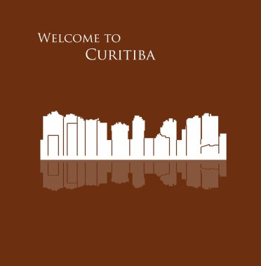 düz şehir silueti, basit vektör çizim 