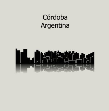 düz şehir silueti, basit vektör çizim 