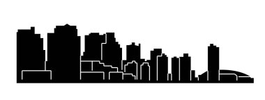 düz şehir silueti, basit vektör çizim 