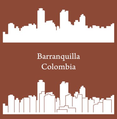 düz şehir siluetleri, basit vektör çizim seti 