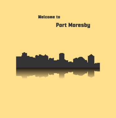 düz şehir silueti, basit vektör çizim 