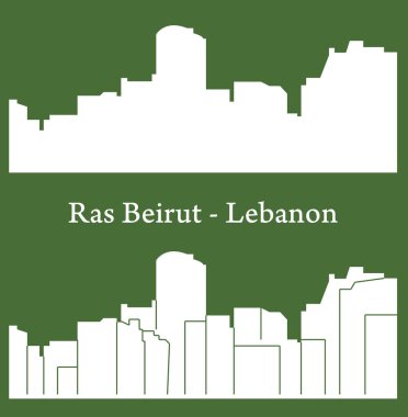 düz şehir siluetleri, basit vektör çizim seti 