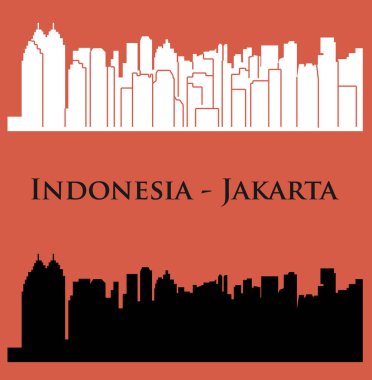 düz şehir siluetleri, basit vektör çizim seti 