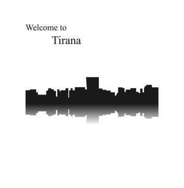 düz şehir silueti, basit vektör çizim 