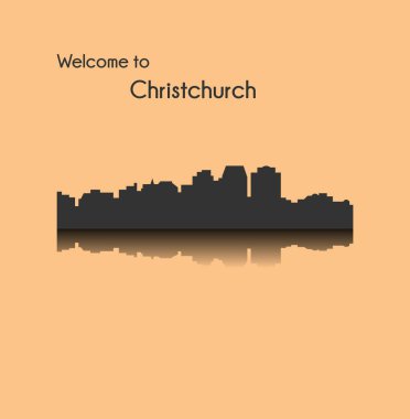 düz şehir silueti, basit vektör çizim 