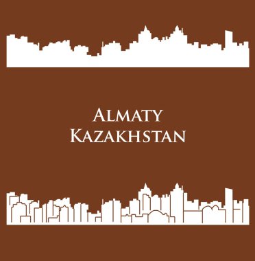 düz şehir siluetleri, basit vektör çizim seti 