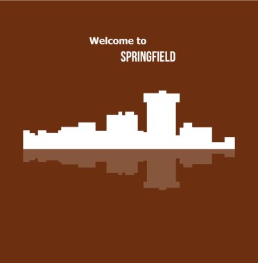 düz şehir silueti, basit vektör çizim 