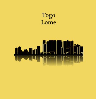 düz şehir silueti, basit vektör çizim 