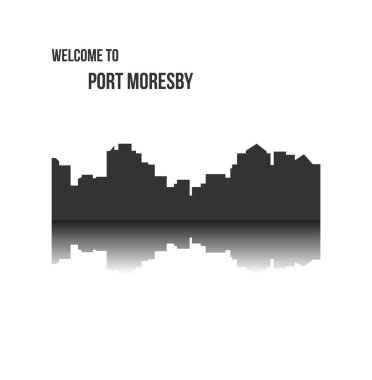 düz şehir silueti, basit vektör çizim 