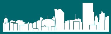 düz şehir silueti, basit vektör çizim 