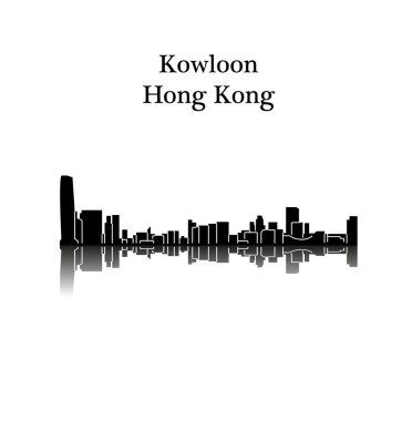 düz şehir silueti, basit vektör çizim 