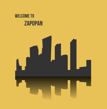 düz şehir silueti, basit vektör çizim 