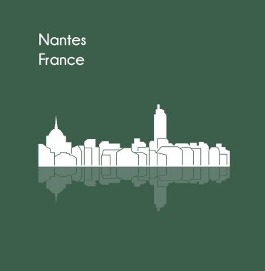 düz şehir silueti, basit vektör çizim 