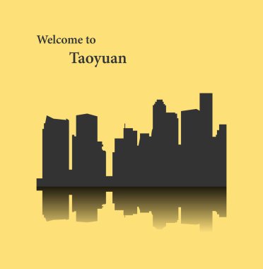 düz şehir silueti, basit vektör çizim 