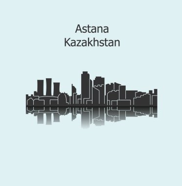 düz şehir silueti, basit vektör çizim 