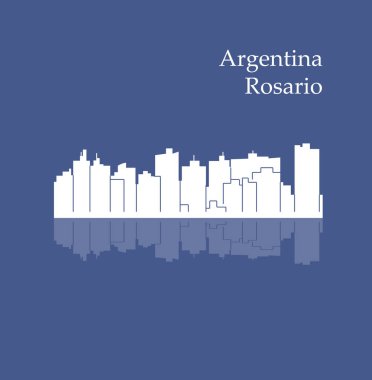 düz şehir silueti, basit vektör çizim 