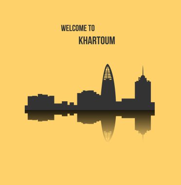 düz şehir silueti, basit vektör çizim 