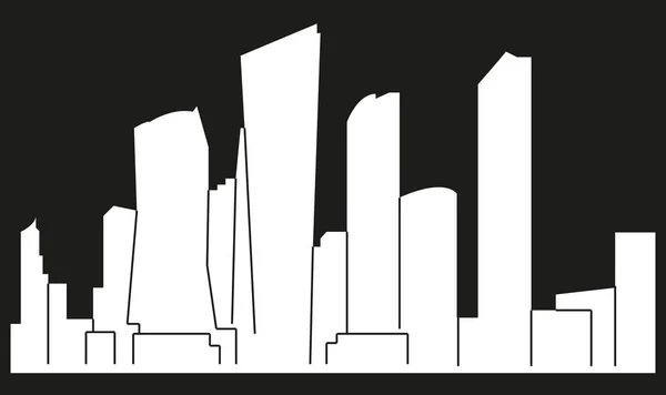 Silhueta Cidade Plana Ilustração Vetorial Simples — Vetor de Stock