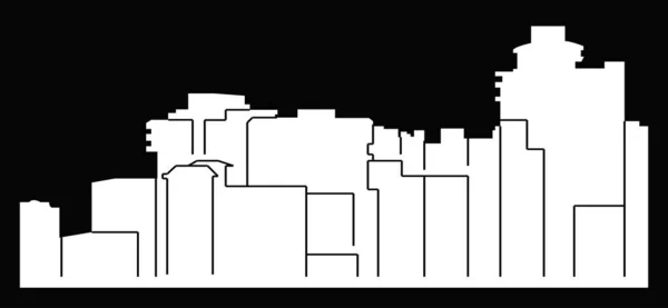Плоский Міський Силует Проста Векторна Ілюстрація — стоковий вектор