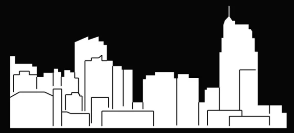 Silhueta Cidade Plana Ilustração Vetorial Simples — Vetor de Stock