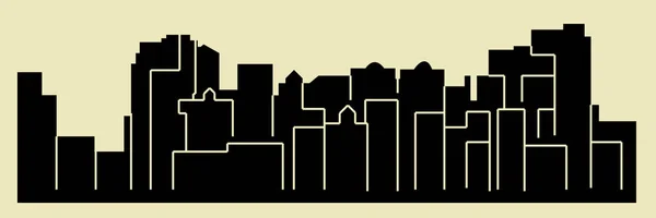 Silueta Ciudad Plana Ilustración Simple Vector — Archivo Imágenes Vectoriales