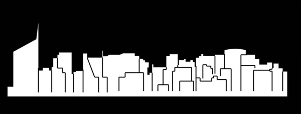 Platte City Silhouet Eenvoudige Vectorillustratie — Stockvector