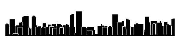 Flache Stadtsilhouette Einfache Vektorillustration — Stockvektor