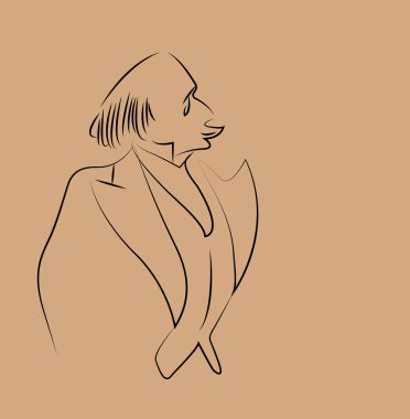 takım elbise, sadece vektör illüstrasyon adam profili 