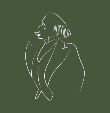 takım elbise, sadece vektör illüstrasyon adam profili 