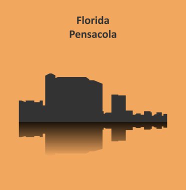 düz şehir silueti, basit vektör çizim 