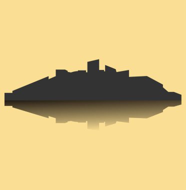 düz şehir silueti, basit vektör çizim 