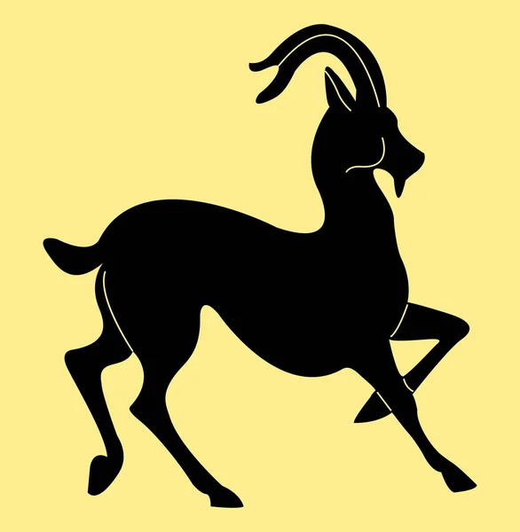 色の背景にヤギ 単にベクトルイラストレーション — ストックベクタ