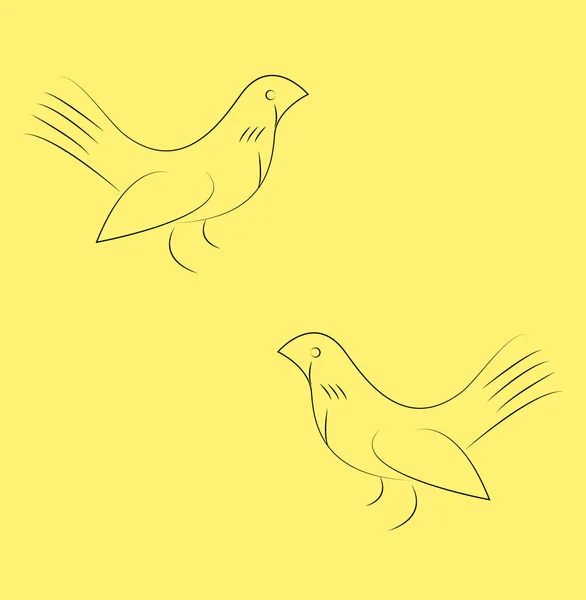 Silhouette Uccelli Semplicemente Illustrazione Vettoriale — Vettoriale Stock