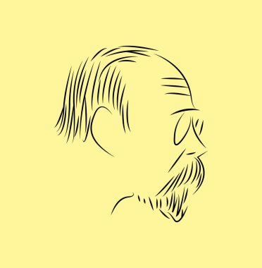 profili bir adam, sadece vektör çizim 