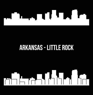 düz şehir siluetleri, basit vektör çizim seti 