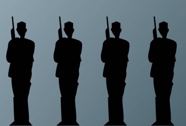 asker kümesi, sadece vektör illüstrasyon 